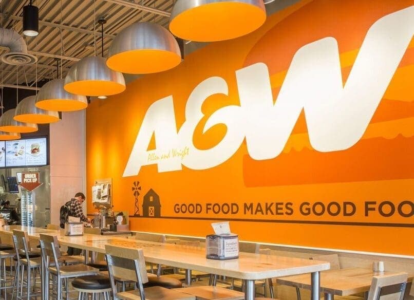 A&W restaurant interior
